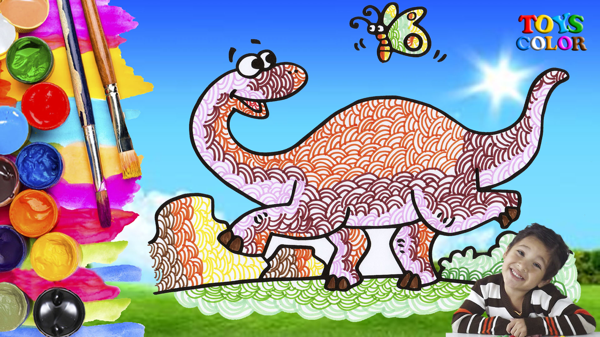 Como Dibujar y Colorear un Dinosaurio, How to Draw and Color a Dinosaur, Como Dibujar un Dinosaurio